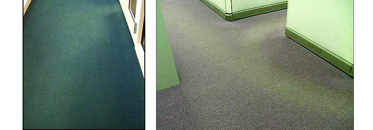 The abrasiveness of powdered deodorizer causes traffic-lane graying in which the soil scratches carpet fibers until they are lighter than the rest of the carpet.